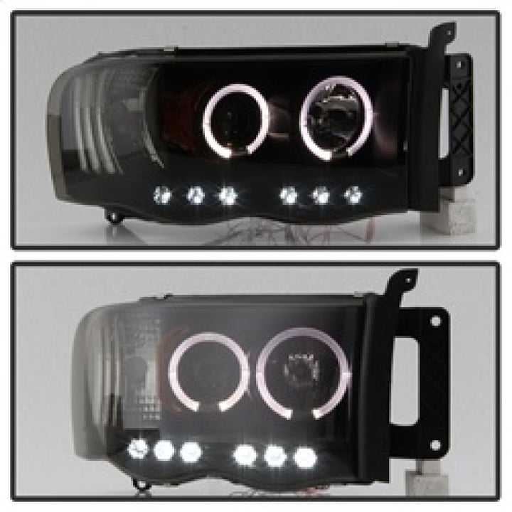 Spyder Dodge Ram 1500 02-05 03-05 Projector Headlights LED Halo LED Blk Smke PRO-YD-DR02-HL-BSM - Bull Strap