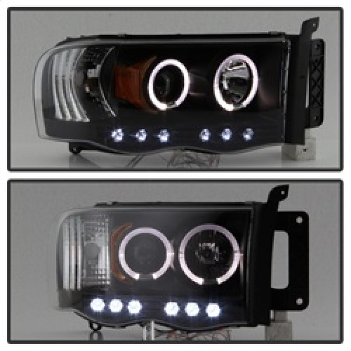 Spyder Dodge Ram 1500 02-05/Ram 2500 03-05 Projector Headlights LED Halo LED Blk PRO-YD-DR02-HL-BK - Bull Strap