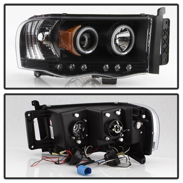 Spyder Dodge Ram 1500 02-05/Ram 2500 03-05 Projector Headlights LED Halo LED Blk PRO-YD-DR02-HL-BK - Bull Strap