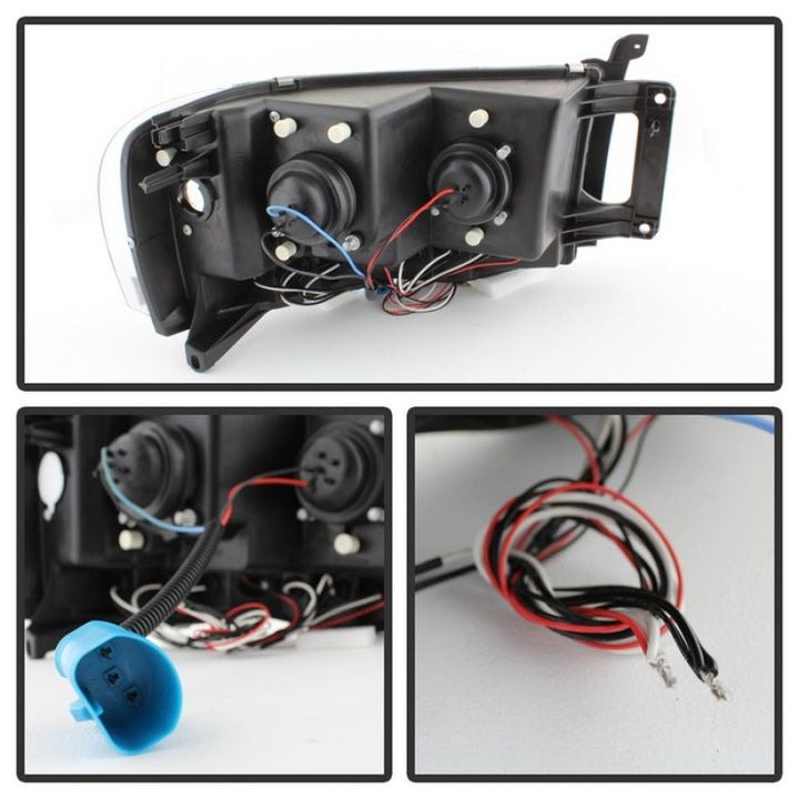 Spyder Dodge Ram 1500 02-05/Ram 2500 03-05 Projector Headlights LED Halo LED Blk PRO-YD-DR02-HL-BK - Bull Strap