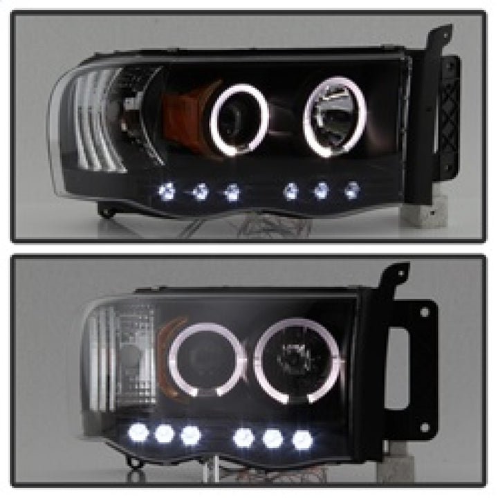 Spyder Dodge Ram 1500 02-05/Ram 2500 03-05 Projector Headlights LED Halo LED Blk PRO-YD-DR02-HL-BK - Bull Strap