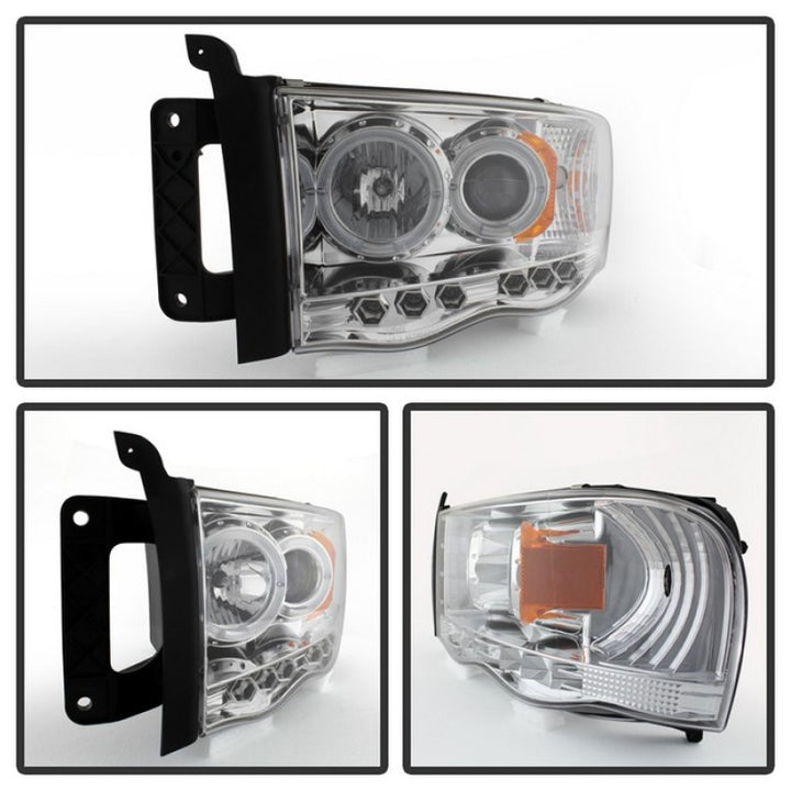 Spyder Dodge Ram 1500 02-05/Ram 2500 03-05 Projector Headlights LED Halo LED Chrm PRO-YD-DR02-HL-C - Bull Strap