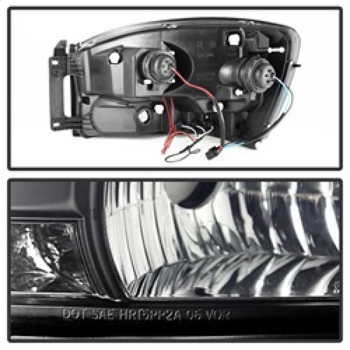 Spyder Dodge Ram 1500 06-08 06-09 Projector Headlights LED Halo LED Blk Smke PRO-YD-DR06-HL-BSM - Bull Strap