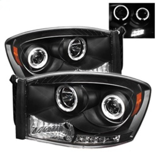 Spyder Dodge Ram 1500 06-08/Ram 2500 06-09 Projector Headlights LED Halo LED Blk PRO-YD-DR06-HL-BK - Bull Strap
