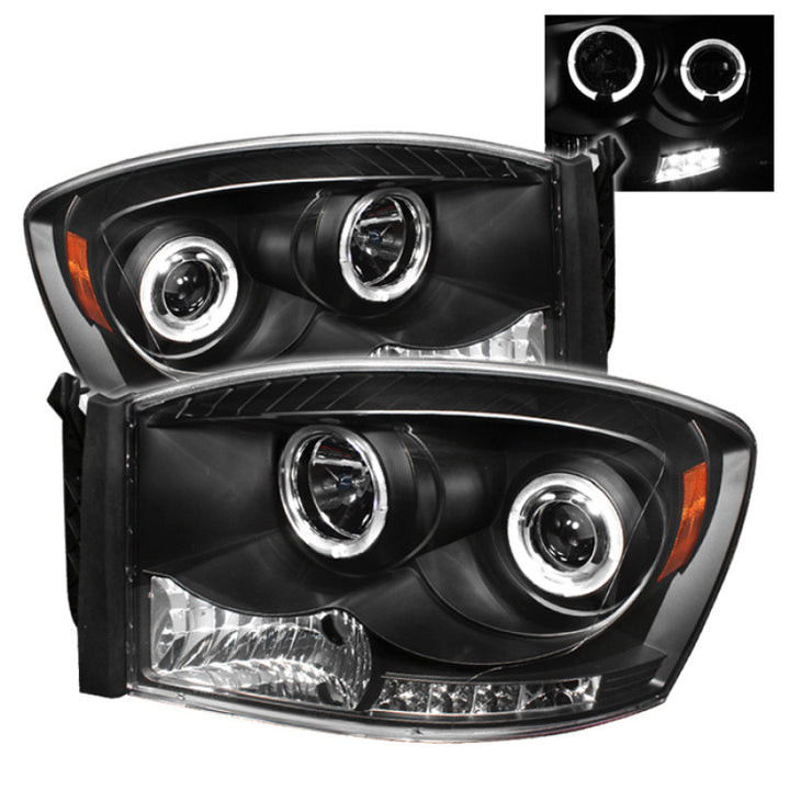 Spyder Dodge Ram 1500 06-08/Ram 2500 06-09 Projector Headlights LED Halo LED Blk PRO-YD-DR06-HL-BK - Bull Strap