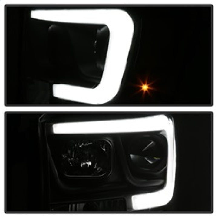 Spyder Dodge Ram 1500 06-08 V2 Projector Headlights - Light Bar DRL - Black (PRO-YD-DR06V2-LB-BK) - Bull Strap