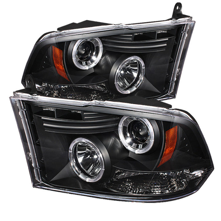 Spyder Dodge Ram 1500 09-14 10-14 Projector Headlights Halogen- LED Halo LED - Blk PRO-YD-DR09-HL-BK - Bull Strap