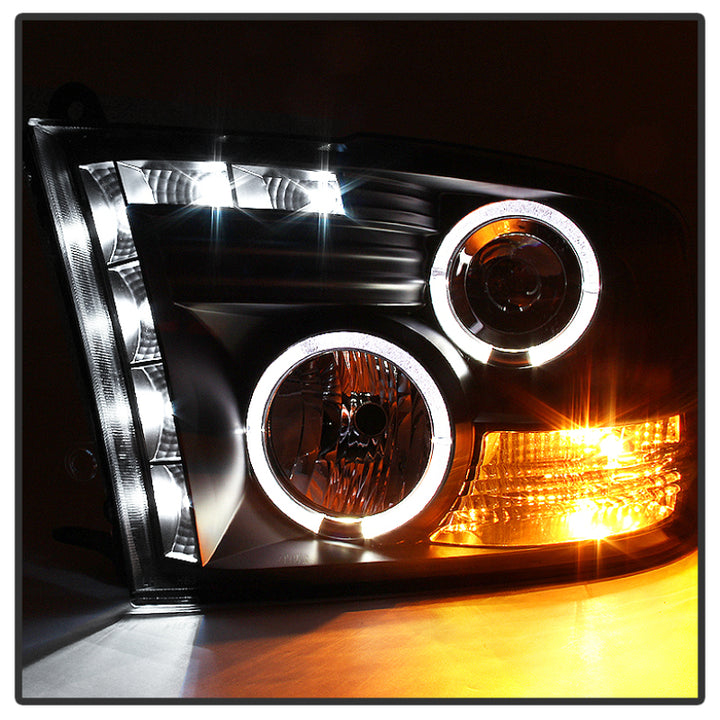 Spyder Dodge Ram 1500 09-14 10-14 Projector Headlights Halogen- LED Halo LED - Blk PRO-YD-DR09-HL-BK - Bull Strap
