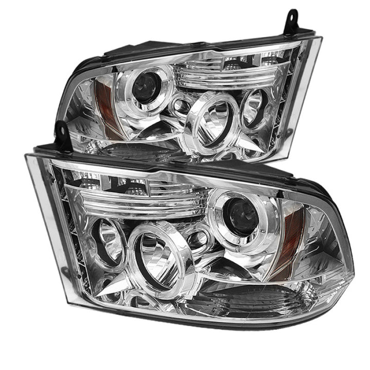 Spyder Dodge Ram 1500 09-14 10-14 Projector Headlights Halogen- LED Halo LED - Chrm PRO-YD-DR09-HL-C - Bull Strap