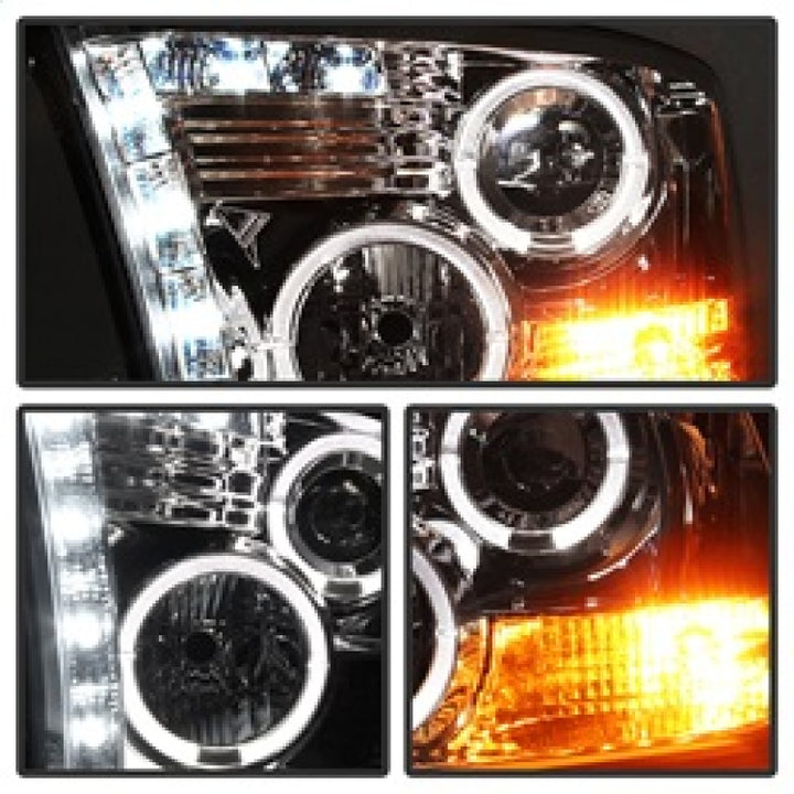 Spyder Dodge Ram 1500 09-14 10-14 Projector Headlights Halogen- LED Halo LED - Chrm PRO-YD-DR09-HL-C - Bull Strap