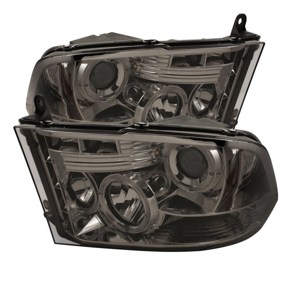 Spyder Dodge Ram 1500 09-14 10-14 Projector Headlights Halogen- LED Halo LED- Smke PRO-YD-DR09-HL-SM - Bull Strap