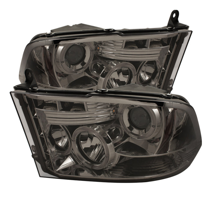 Spyder Dodge Ram 1500 09-14 10-14 Projector Headlights Halogen- LED Halo LED- Smke PRO-YD-DR09-HL-SM - Bull Strap