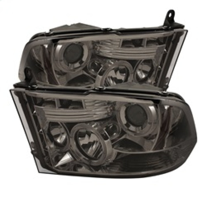 Spyder Dodge Ram 1500 09-14 10-14 Projector Headlights Halogen- LED Halo LED- Smke PRO-YD-DR09-HL-SM - Bull Strap