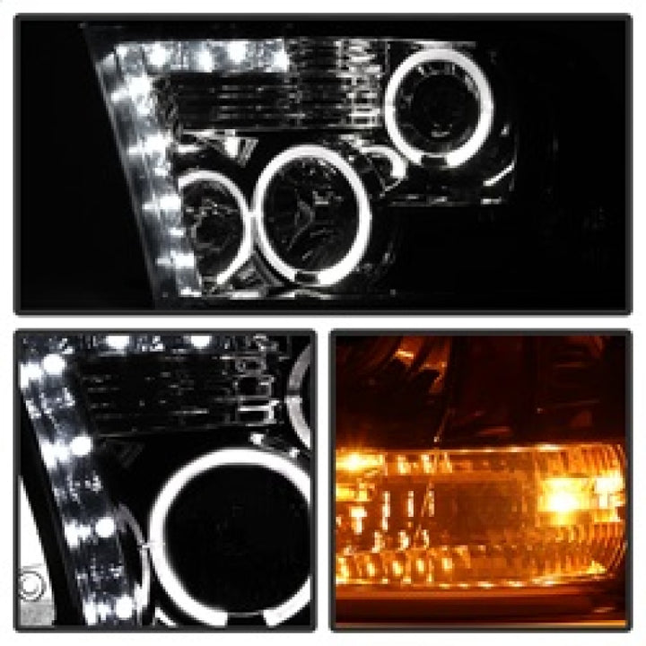 Spyder Dodge Ram 1500 09-14 10-14 Projector Headlights Halogen- LED Halo LED- Smke PRO-YD-DR09-HL-SM - Bull Strap