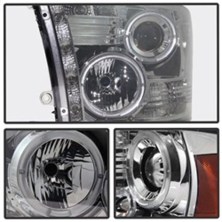 Spyder Dodge Ram 1500 09-14 10-14 Projector Headlights Halogen- LED Halo LED- Smke PRO-YD-DR09-HL-SM - Bull Strap