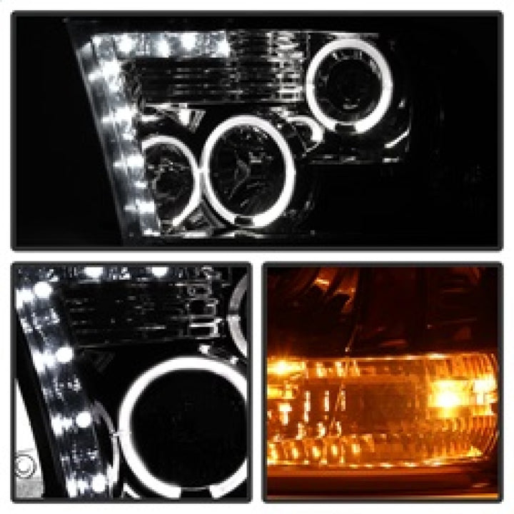 Spyder Dodge Ram 1500 09-14 10-14 Projector Headlights Halogen- LED Halo LED- Smke PRO-YD-DR09-HL-SM - Bull Strap
