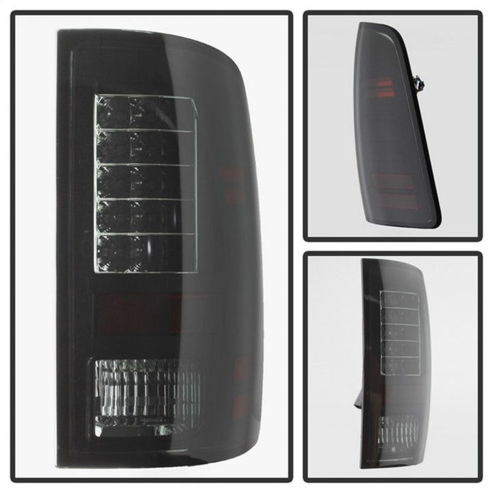 Spyder Dodge Ram 1500 09-14 LED Tail Lights Incandescent- Blk Smke ALT-YD-DRAM09-LED-BSM - Bull Strap