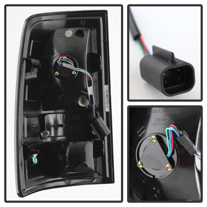 Spyder Dodge Ram 1500 13-14 13-14 LED Tail Lights LED Model only - Red Clear ALT-YD-DRAM13-LED-RC - Bull Strap