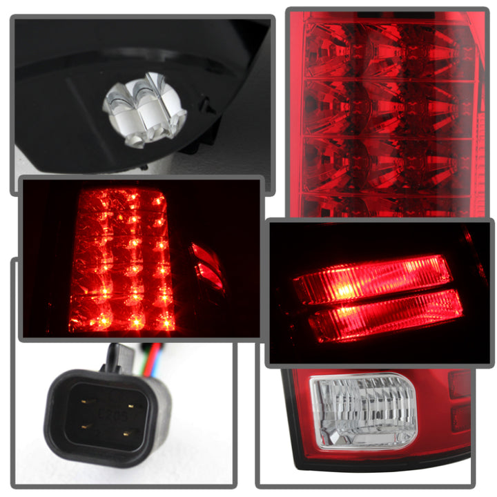 Spyder Dodge Ram 1500 13-14 13-14 LED Tail Lights LED Model only - Red Clear ALT-YD-DRAM13-LED-RC - Bull Strap
