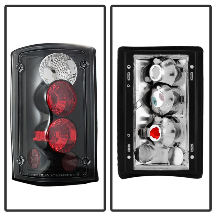 Spyder Ford Excursion 00-06/Econoline 150/250/350/450/550 95-06 Euro Tail Lights Blk ALT-YD-FEC00-BK - Bull Strap