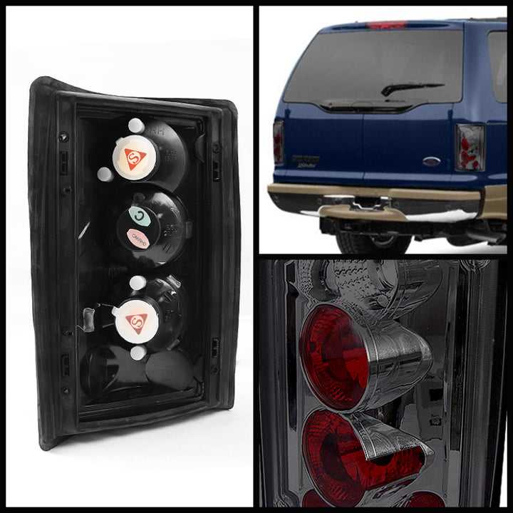 Spyder Ford Excursion 00-06/Econoline 150/250/350/450/550 95-06 Euro Tail Lights Smk ALT-YD-FEC00-SM - Bull Strap