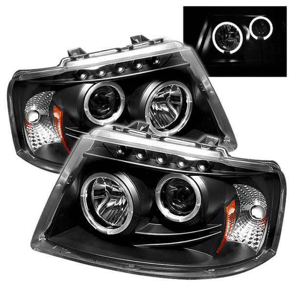 Spyder Ford Expedition 03-06 Projector Headlights LED Halo LED Blk (Not Included) PRO-YD-FE03-HL-BK - Bull Strap