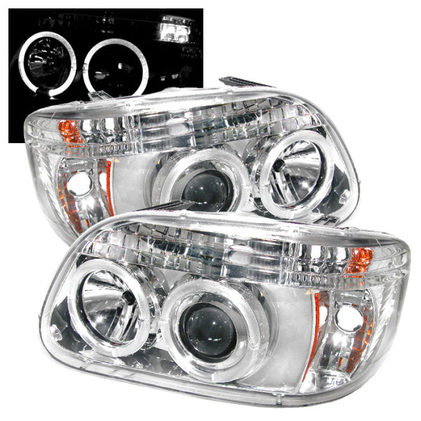 Spyder Ford Explorer 95-01 1PC Projector Headlights LED Halo Chrm PRO-YD-FEXP95-HL-1PC-C - Bull Strap
