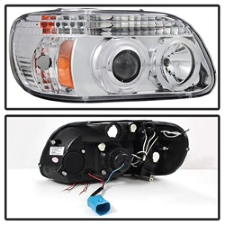 Spyder Ford Explorer 95-01 1PC Projector Headlights LED Halo Chrm PRO-YD-FEXP95-HL-1PC-C - Bull Strap