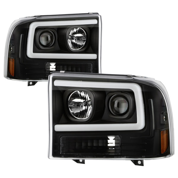 Spyder Ford F-250 99-04/Excursion 00-04 1 Piece LED Headlights - Black PRO-YD-FF25099V2PL-BK - Bull Strap