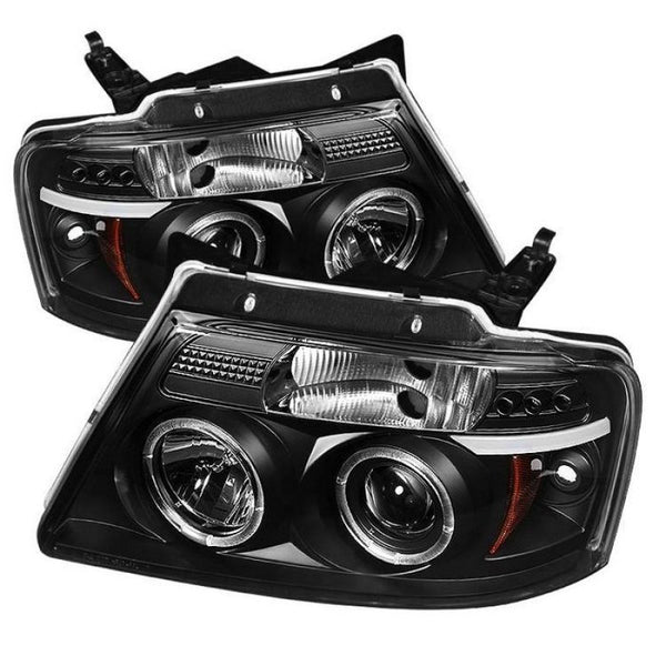 Spyder Ford F150 04-08 Projector Headlights Version 2 LED Halo LED Blk PRO-YD-FF15004-HL-G2-BK - Bull Strap