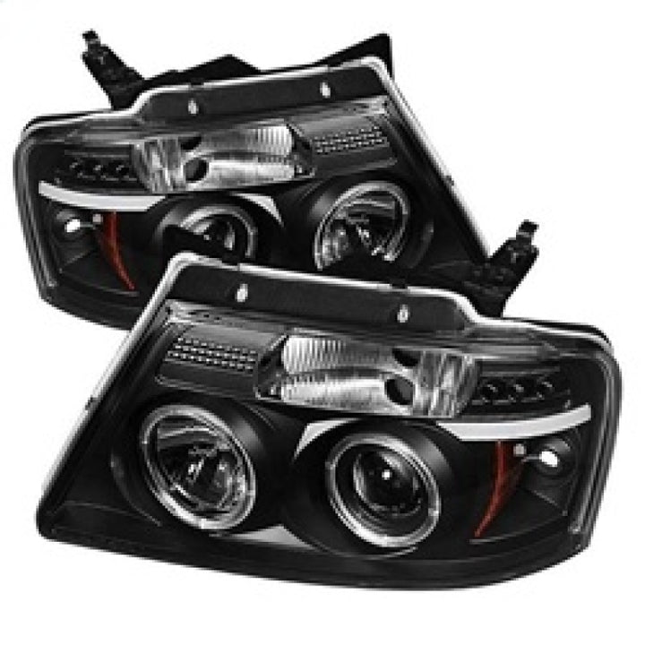 Spyder Ford F150 04-08 Projector Headlights Version 2 LED Halo LED Blk PRO-YD-FF15004-HL-G2-BK - Bull Strap
