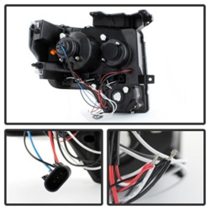 Spyder Ford F150 09-14 Projector Headlights Halogen Model- LED Halo LED Smke PRO-YD-FF15009-HL-SM - Bull Strap