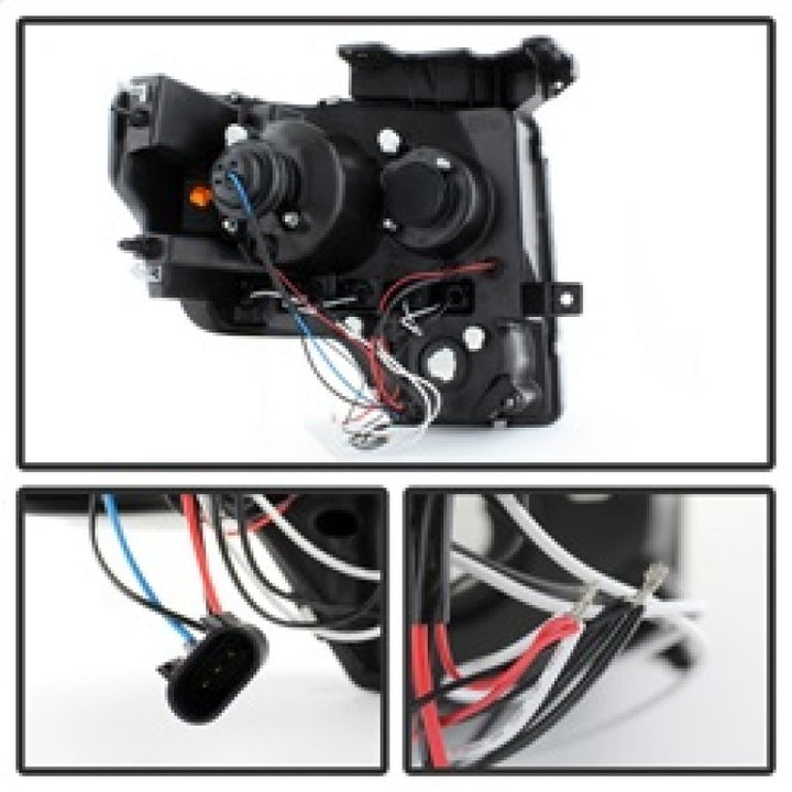 Spyder Ford F150 09-14 Projector Headlights Halogen Model- LED Halo LED Smke PRO-YD-FF15009-HL-SM - Bull Strap