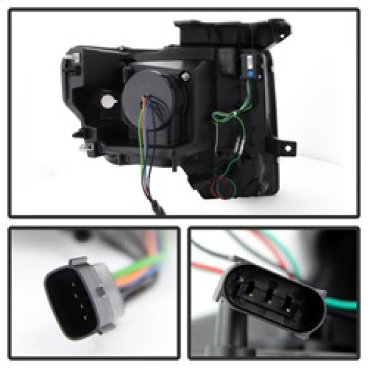 Spyder Ford F150 13-14 Projector Factory Xenon Model- Light Bar DRL Blk PRO-YD-FF15013-LBDRL-HID-BK - Bull Strap