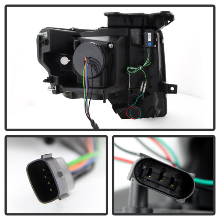 Spyder Ford F150 13-14 Projector Factory Xenon Model- Light Bar DRL Blk PRO-YD-FF15013-LBDRL-HID-BK - Bull Strap