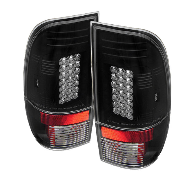 Spyder Ford F150 side 97-03/F250/350/450 Super Duty 99-07 LED Tail Lights Blk ALT-YD-FF15097-LED-BK - Bull Strap
