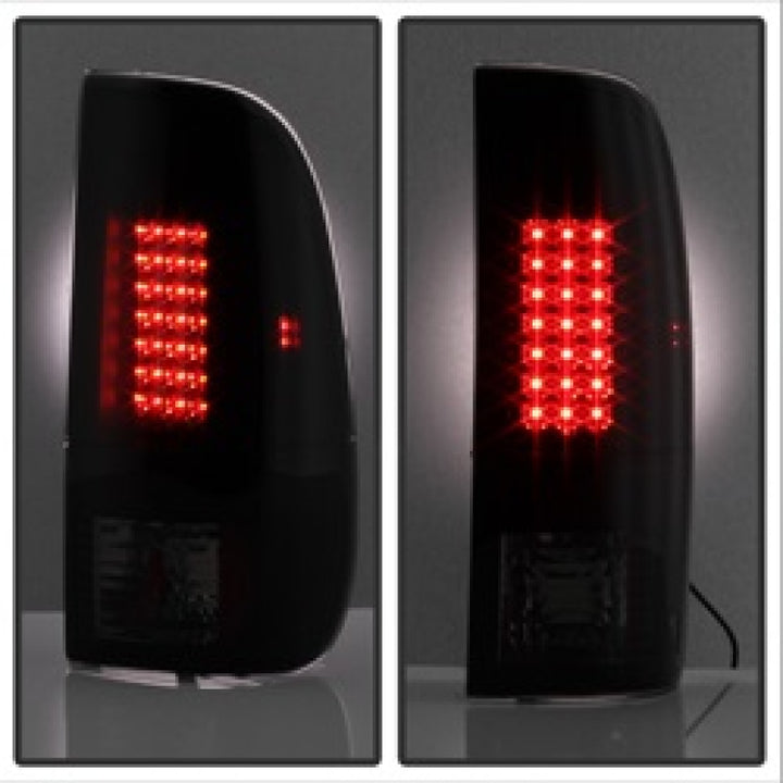 Spyder Ford F150 side 97-03/F250 Super Duty 99-07 LED Tail Lights Blk Smke ALT-YD-FF15097-LED-BSM - Bull Strap
