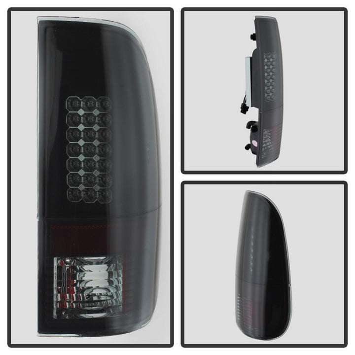 Spyder Ford F150 side 97-03/F250 Super Duty 99-07 LED Tail Lights Blk Smke ALT-YD-FF15097-LED-BSM - Bull Strap