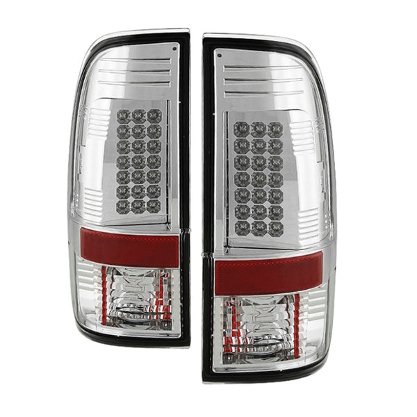 Spyder Ford Super Duty 08-15 LED Tail Lights Chrome ALT-YD-FS07-LED-C - Bull Strap