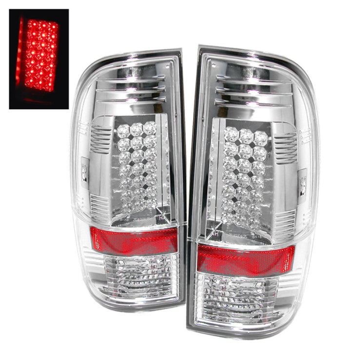 Spyder Ford Super Duty 08-15 LED Tail Lights Chrome ALT-YD-FS07-LED-C - Bull Strap