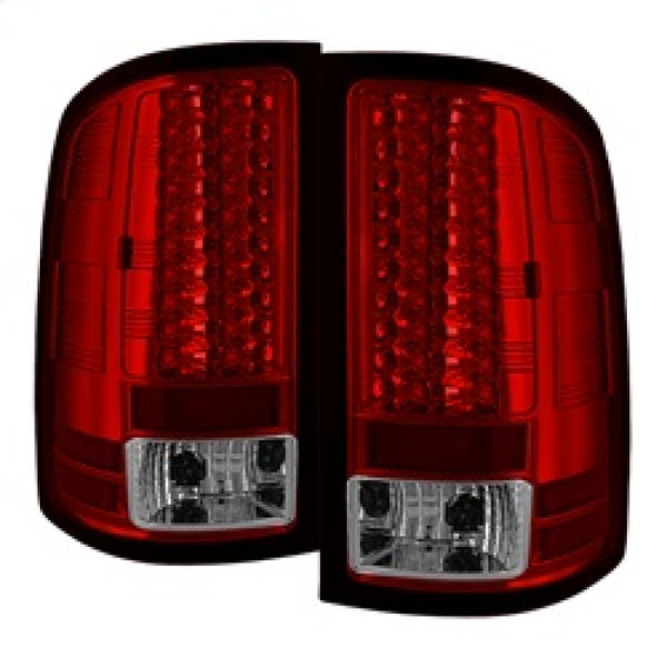 Spyder GMC Sierra 07-13 (Not 3500 Dually 4 Rear Wheels)LED Tail Lights Red Clear ALT-YD-GS07-LED-RC - Bull Strap