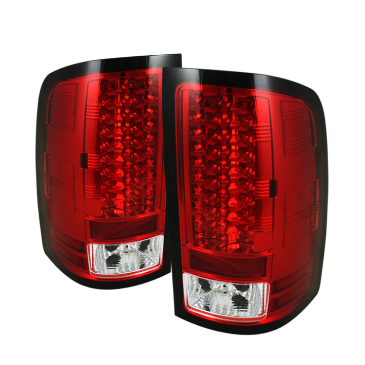 Spyder GMC Sierra 07-13 (Not 3500 Dually 4 Rear Wheels)LED Tail Lights Red Clear ALT-YD-GS07-LED-RC - Bull Strap