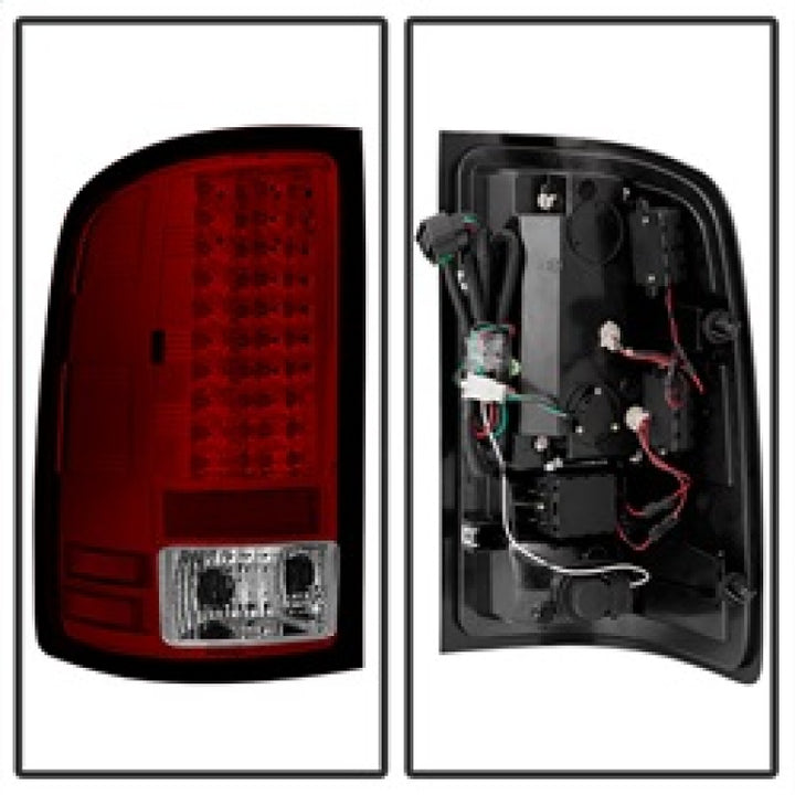 Spyder GMC Sierra 07-13 (Not 3500 Dually 4 Rear Wheels)LED Tail Lights Red Clear ALT-YD-GS07-LED-RC - Bull Strap
