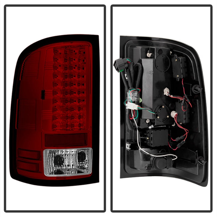 Spyder GMC Sierra 07-13 (Not 3500 Dually 4 Rear Wheels)LED Tail Lights Red Clear ALT-YD-GS07-LED-RC - Bull Strap