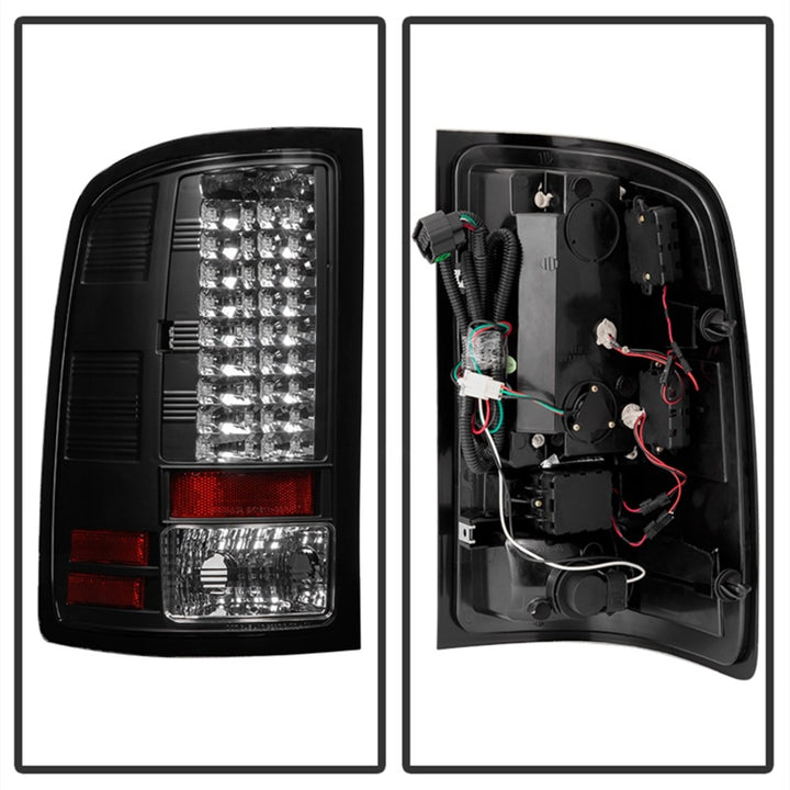 Spyder GMC Sierra 07-13 (Not fit 3500 Dually 4 Rear Wheels)LED Tail Lights Black ALT-YD-GS07-LED-BK - Bull Strap