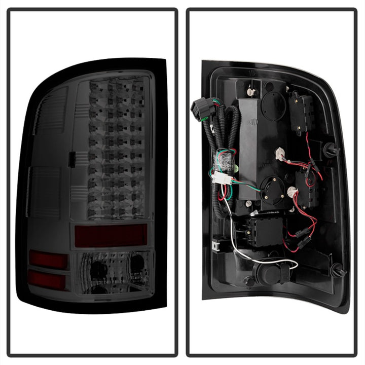 Spyder GMC Sierra 07-13 (Not fit 3500 Dually 4 Rear Wheels)LED Tail Lights Smoke ALT-YD-GS07-LED-SM - Bull Strap