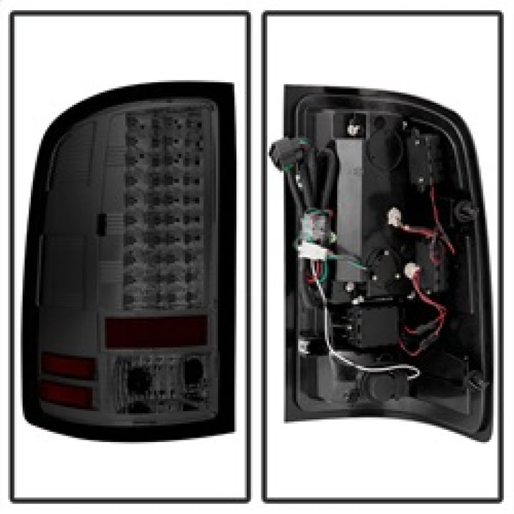Spyder GMC Sierra 07-13 (Not fit 3500 Dually 4 Rear Wheels)LED Tail Lights Smoke ALT-YD-GS07-LED-SM - Bull Strap
