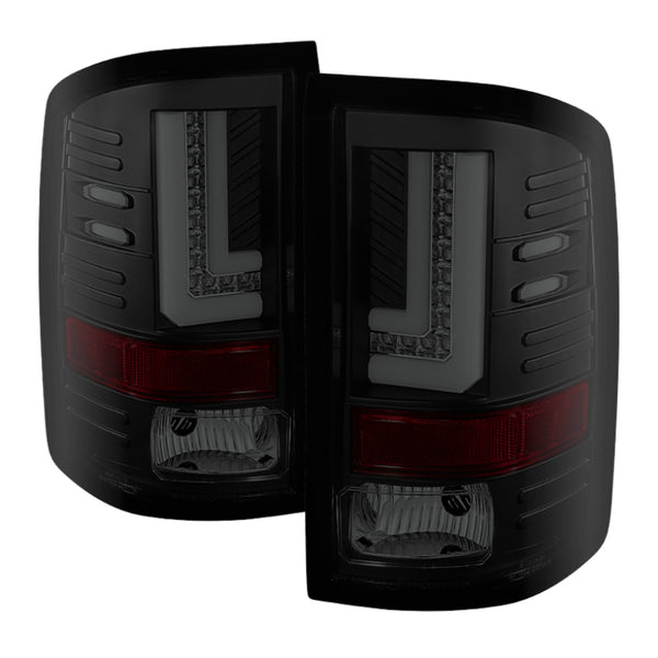 Spyder GMC Sierra 14-16 LED Tail Lights Black Smoke ALT-YD-GS14-LBLED-BSM - Bull Strap