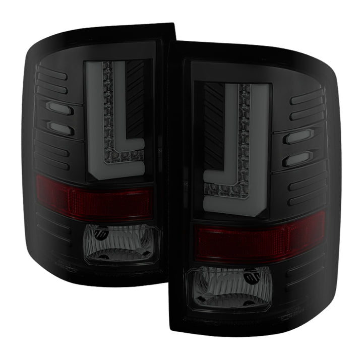 Spyder GMC Sierra 14-16 LED Tail Lights Black Smoke ALT-YD-GS14-LBLED-BSM - Bull Strap