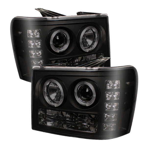 Spyder GMC Sierra 1500/2500 07-13 Projector Headlights LED Halo- LED Blk Smke PRO-YD-GS07-HL-BSM - Bull Strap